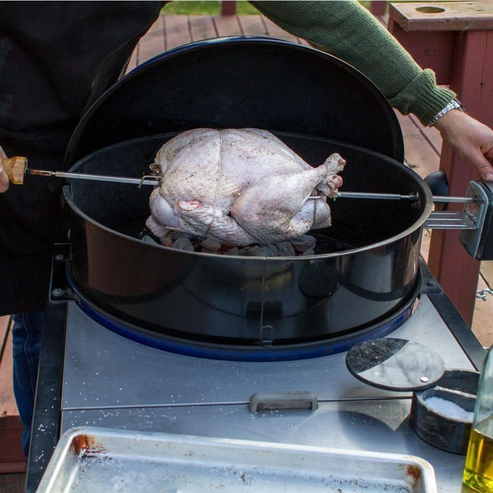 Weber 22-Inch Charcoal Kettle Rotisserie. Grey - Image 2