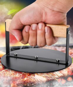 Bodkar Smash Burger Press 6 Inch. round Burger Smasher Grill Press for Griddle Bacon Press Meat Steak Press with Wood Handle