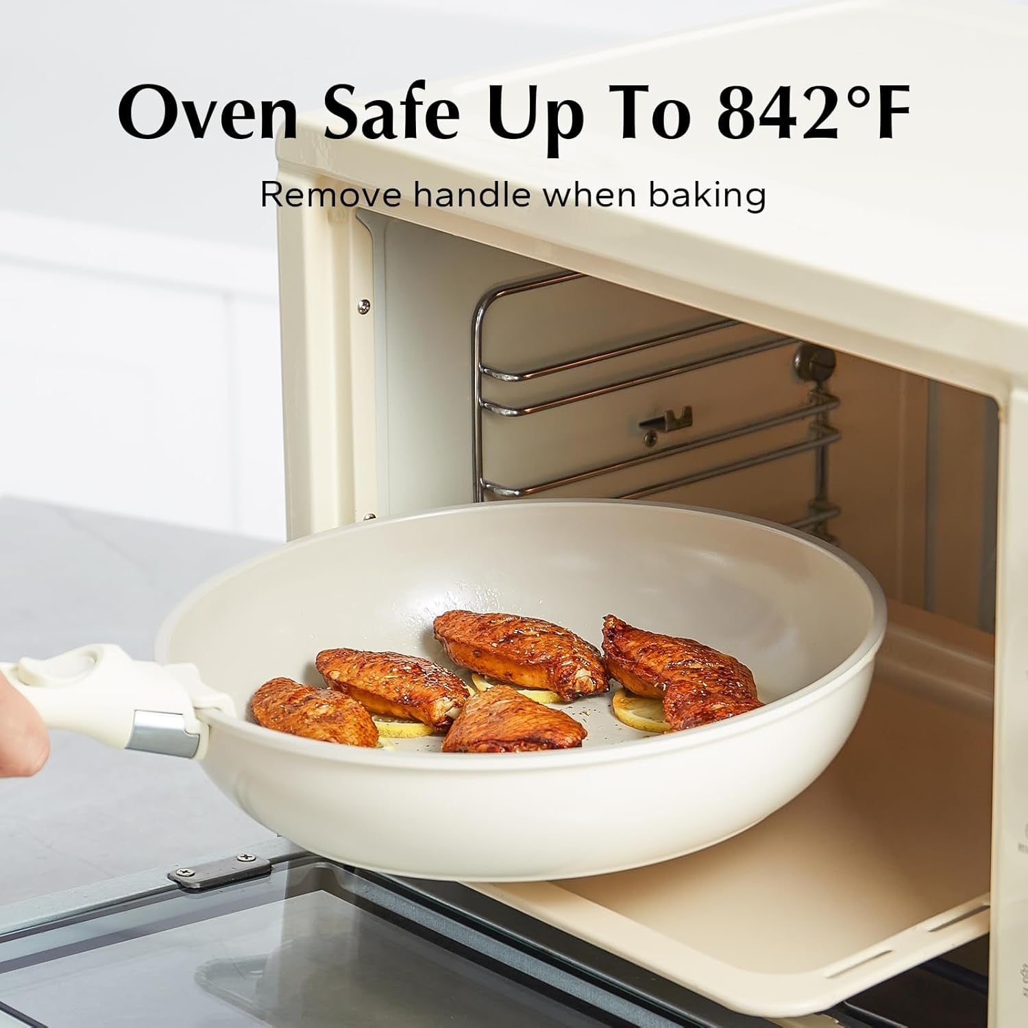 Redchef Ceramic Pots and Pans Set Non Stick. Nonstick Kitchen Cookware Sets. Non Toxic Pots and Pans Set Non Stick. PFAS PFOA & PTFE Free. Detachable Handle Pots and Pans 5 Piece. RV Cookware - Image 7