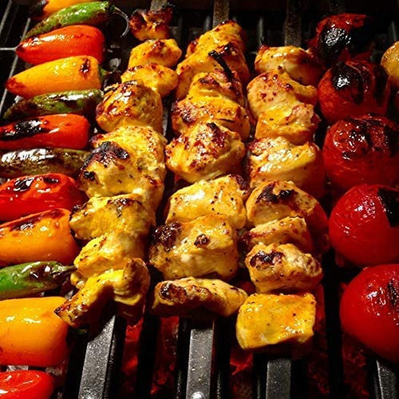 Goutime Kabob Skewers.23 Inch Long.1 Inch Wide. Metal Stainless Steel BBQ Skewer with Wooden Handle for Grilling Koubideh Persian Brazilian Chicken Shish Kebab.Set of 7 with Bag - Image 9