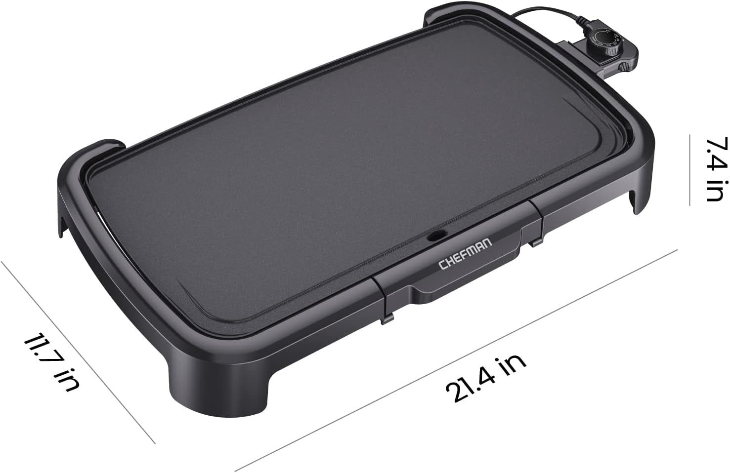 Chefman XL Electric Griddle with Removable Temperature Control. Immersible Flat Top Grill. Burger. Eggs. Pancake Griddle. Nonstick Extra Large Cooking Surface. Slide Out Drip Tray. 10 X 20 Inch - Image 7
