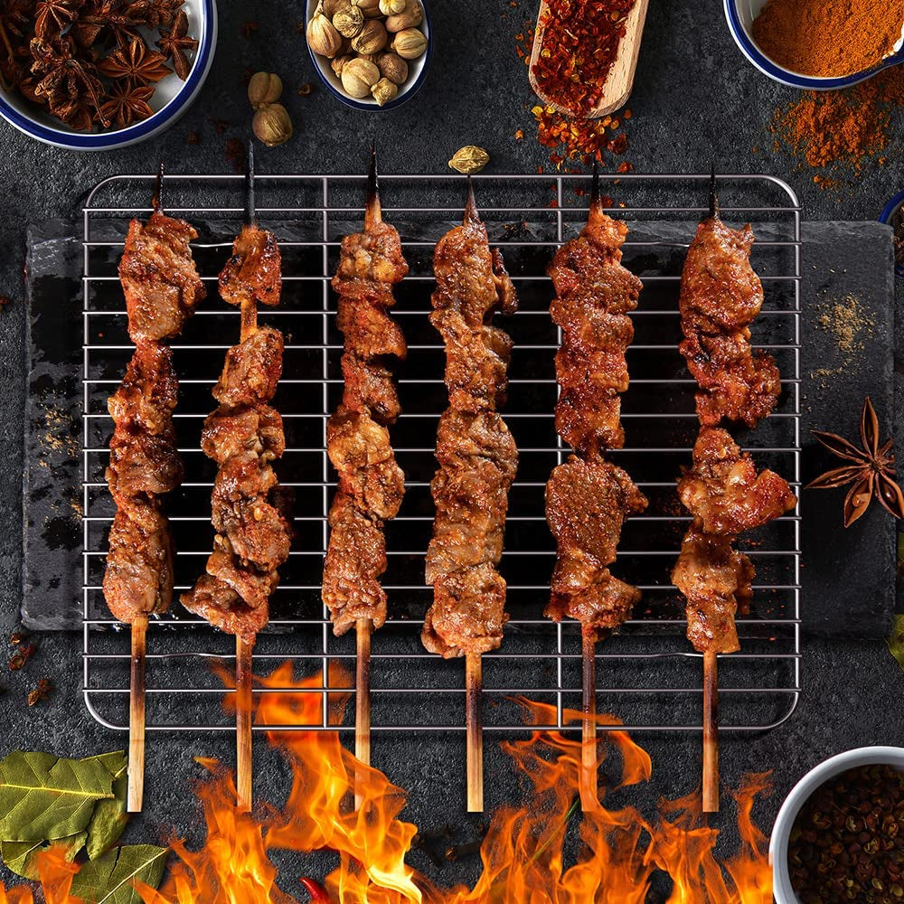 2 Pack Cooling Rack for Baking Stainless Steel. Heavy Duty Wire Rack Baking Rack. 11.7 X 9.4 Cooling Racks for Cooking. Fits Small Toaster Oven. Dishwasher Safe - Image 2