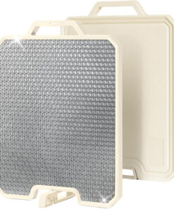 Double Sided Cutting Boards for Kitchen-16X 12 Inch 304 Stainless Steel & Wheat Straw PP Cutting Board for Meat/Vegetable-Non Slip.Dishwasher Safe and Scratch Resistant Chopping Board Beige