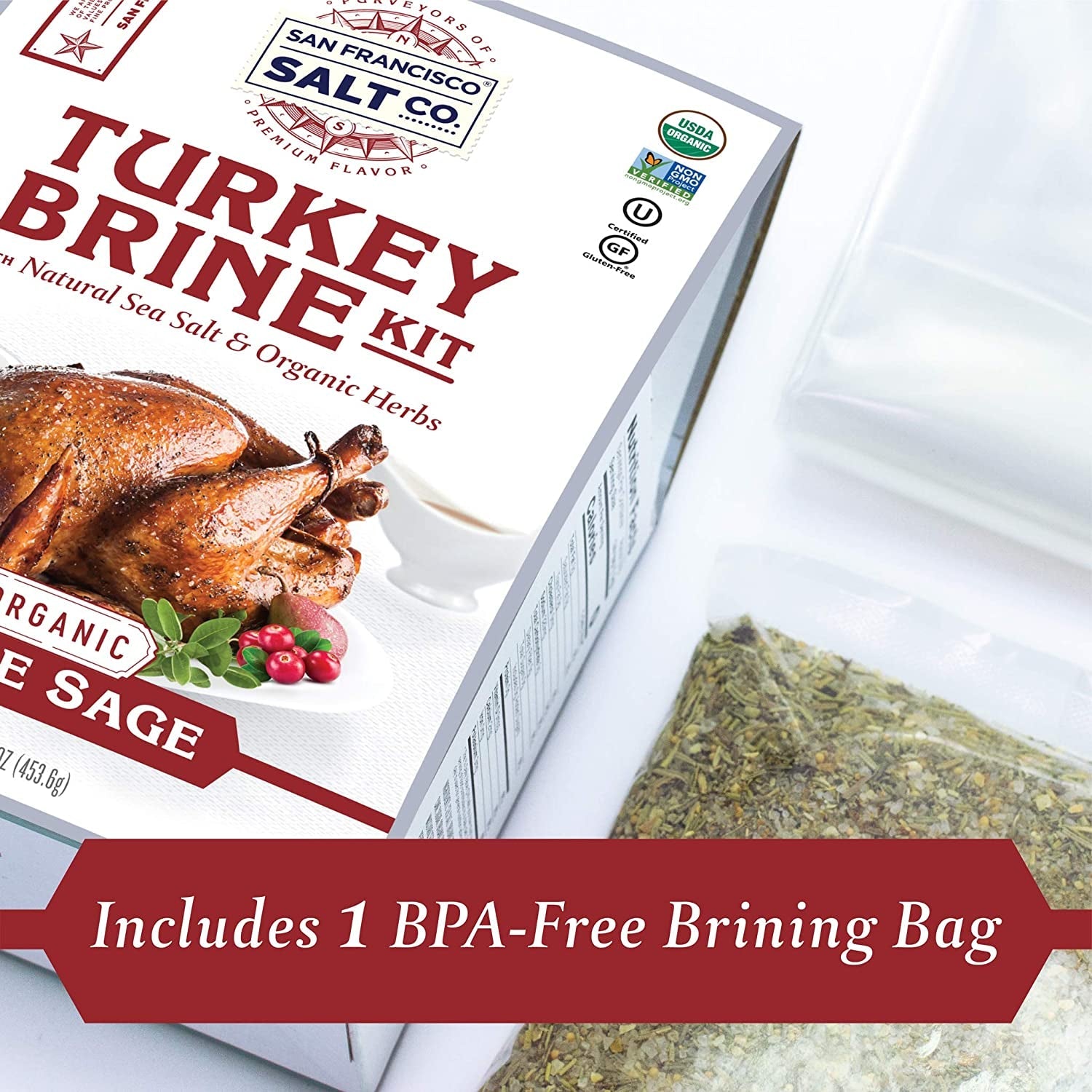 Organic Turkey Brine Kit - 16 Oz. Apple Sage with Brine Bag by San Francisco Salt Company - Image 6