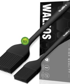Walfos Silicone Basting Pastry Brush. Heat Resistant Pastry Brush Set. Strong Steel Core and One-Pieces Design. Perfect for BBQ Grill Baking Kitchen Cooking. BPA Free and Dishwasher Safe (2 Pcs)