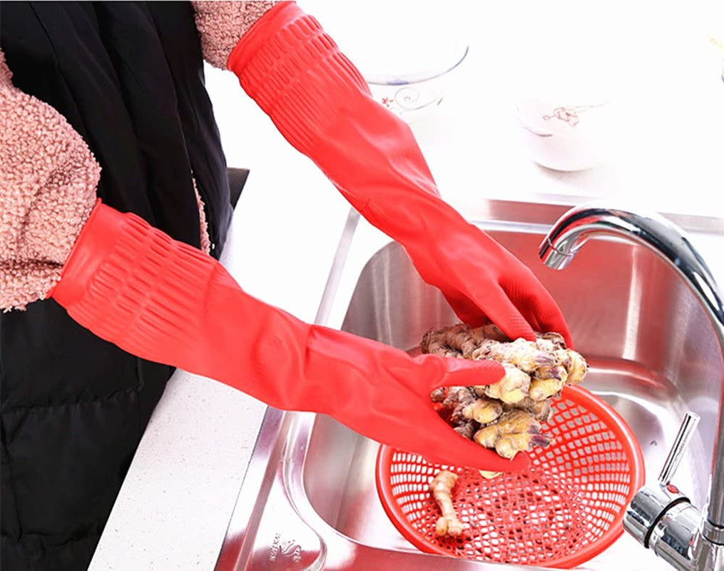 Rubber Cleaning Gloves Kitchen Dishwashing Glove 3-Pairs.Waterproof Reuseable.(Large) - Image 6