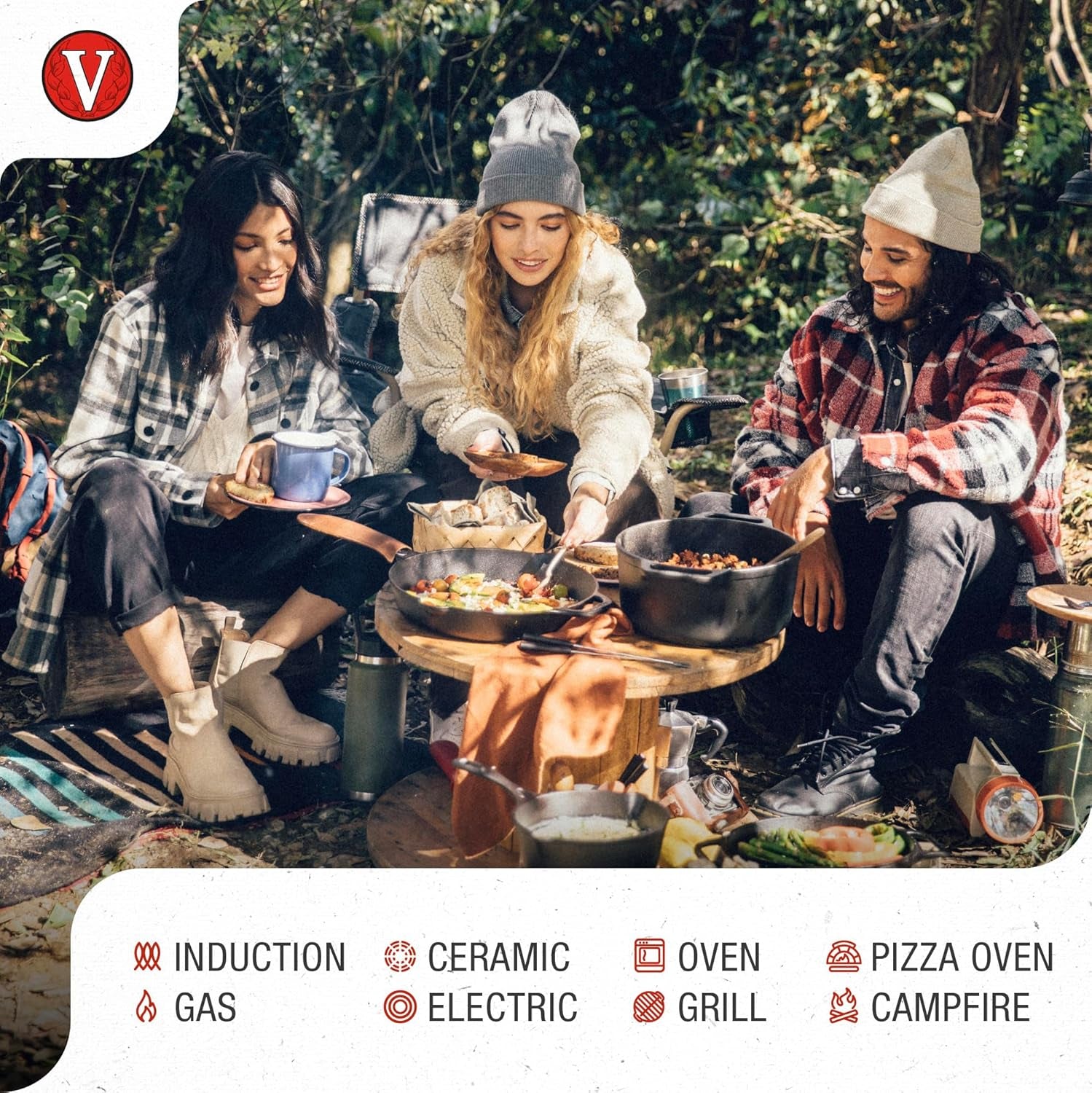 Victoria 20-By-14-Inch Rectangular Cast Iron Griddle. Preseasoned Reversible Griddle - Image 3