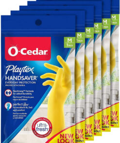Handsaver Rubber Gloves for Kitchen and Household Cleaning (6 Pairs)