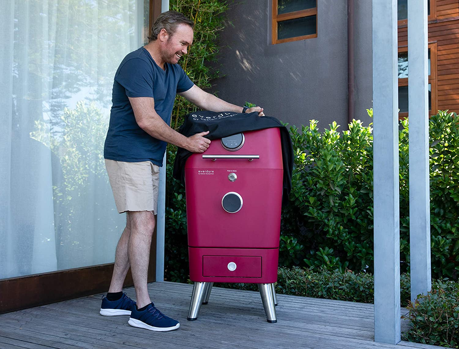 Grill Cover for 4K Charcoal Grill & Smoker. Long Cover with UV Protection and Drawstring Closure. Waterproof Lining and 4 Season BBQ Grill Protection. Black. 29.7L X 16.6W X 42H - Image 3