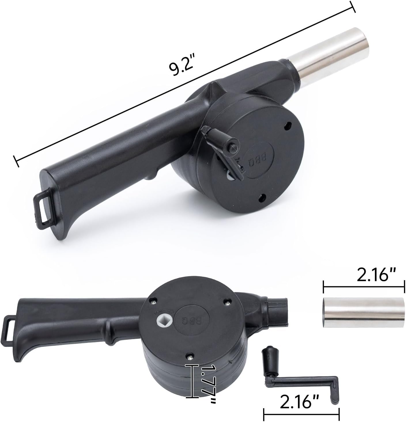 BRIAN & DANY Charcoal Chimney Starter Set for BBQ. Rapid Chimney Starter for Charcoal Grill with Heat Resistant Gloves and Blower. Large-Capacity Design 7.09 X 7.09 X 10.63 - Image 4