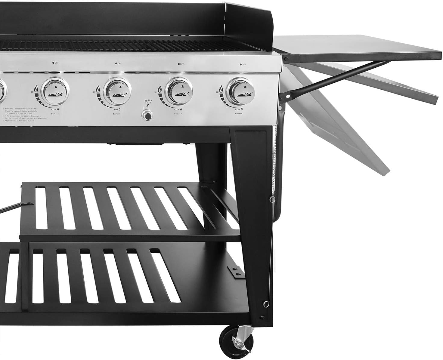 Royal Gourmet 8-Burner Gas Grill. 104.000 BTU Liquid Propane Grill. Independently Controlled Dual Systems. Outdoor Party or Backyard BBQ. Black - Image 2