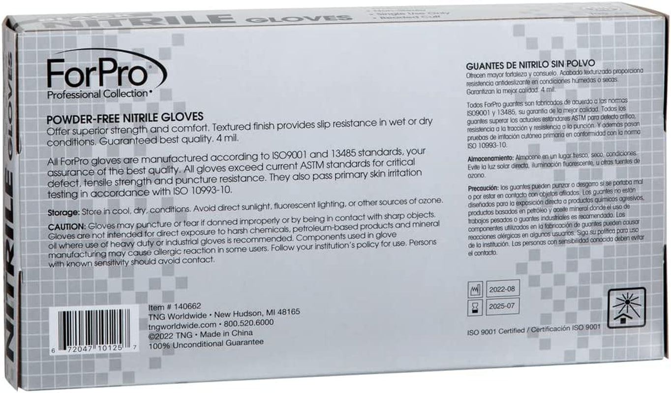 Forpro Disposable Nitrile Gloves. Chemical Resistant. Powder-Free. Latex-Free. Non-Sterile. Food Safe. 4 Mil. Black. X-Large. 100-Count - Image 3