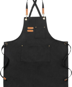 Canvas Aprons. Work Aprons with 3 Pockets. Adjustable Strap Chef Aprons for Servers Kitchen Cooking Baking Artist