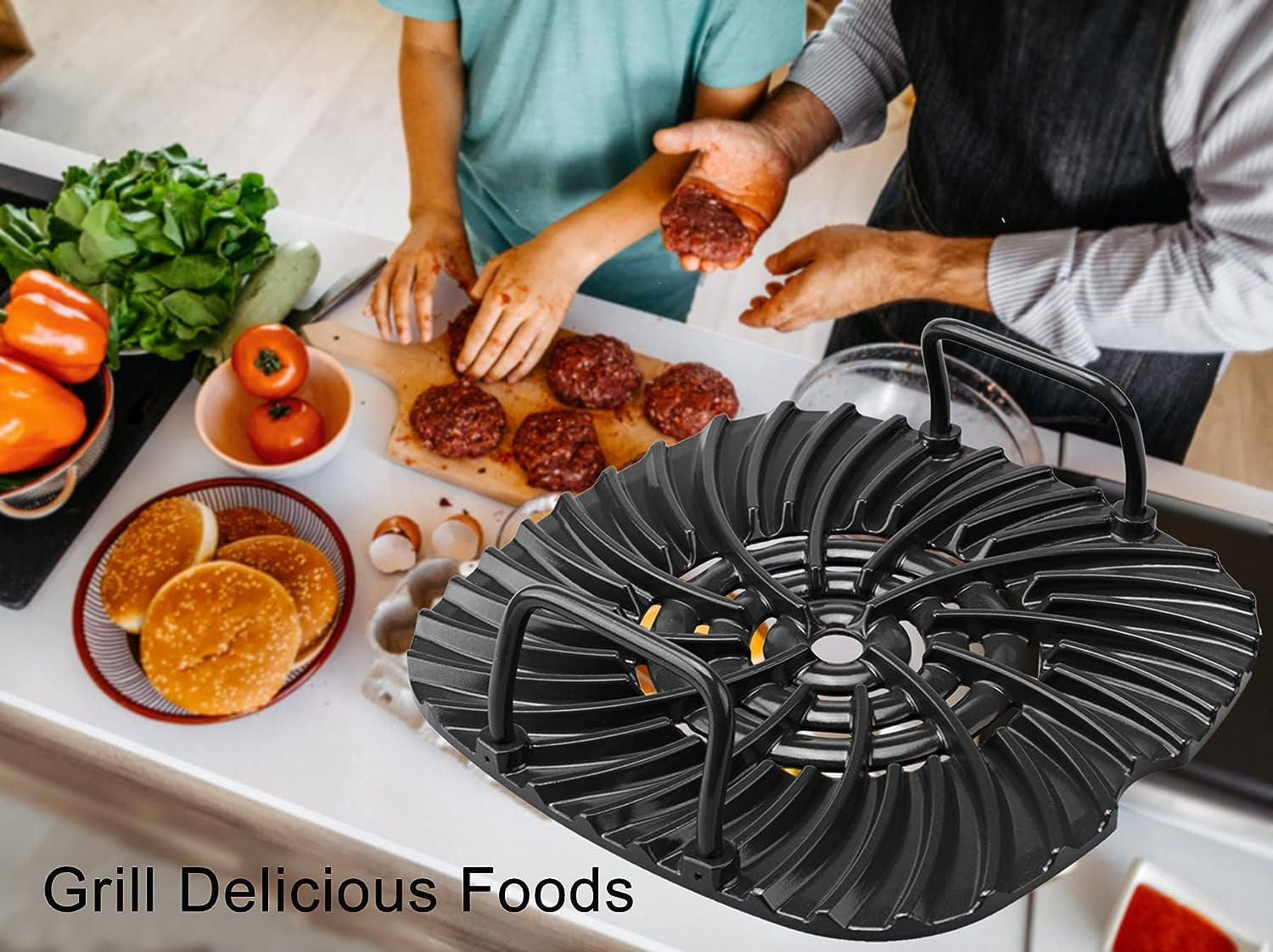 Grill Grate Compatible with Ninja AG301 Foodi.Accessories for Ninja Foodi 5-In-1 Indoor Grill.Non-Stick Replacement Grill Griddle for Ninja Foodi AG300.AG400.AG302.EG201.LG450CCO.LG450CO.IG351A.IG302Q - Image 6