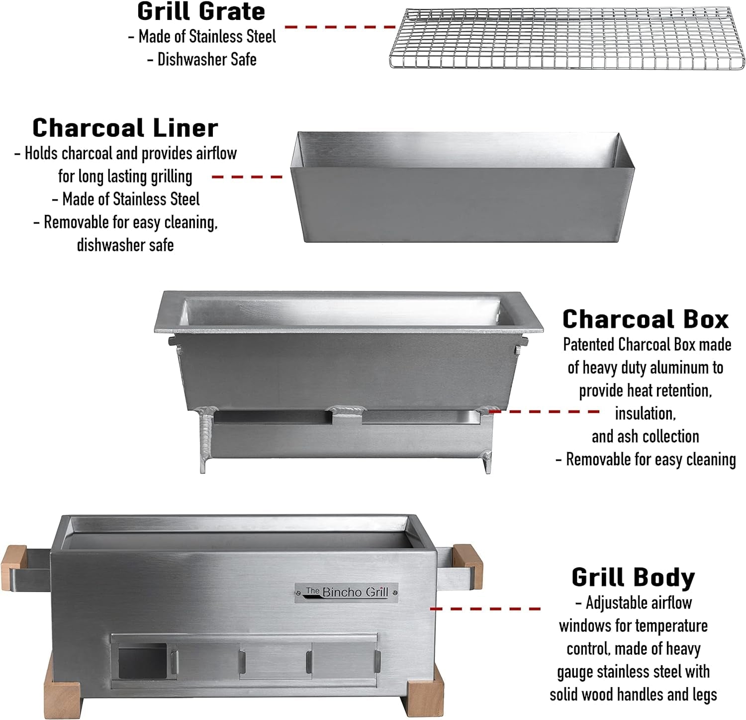 MG-168 Yakitori Tabletop Charcoal Griller-Mini Japanese Style Hibachi - Image 3