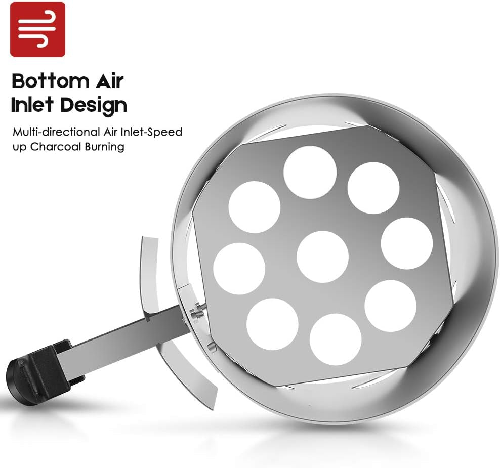 BEAU JARDIN BBQ Charcoal Chimney Starter 11X7 Heavy Duty for Charcoal Grills Lighter Coal Fire Starter Barbecue Galvanized Steel Quick Rapid Compact Outdoor Cooking BBQ Tools Accessories Silver - Image 5