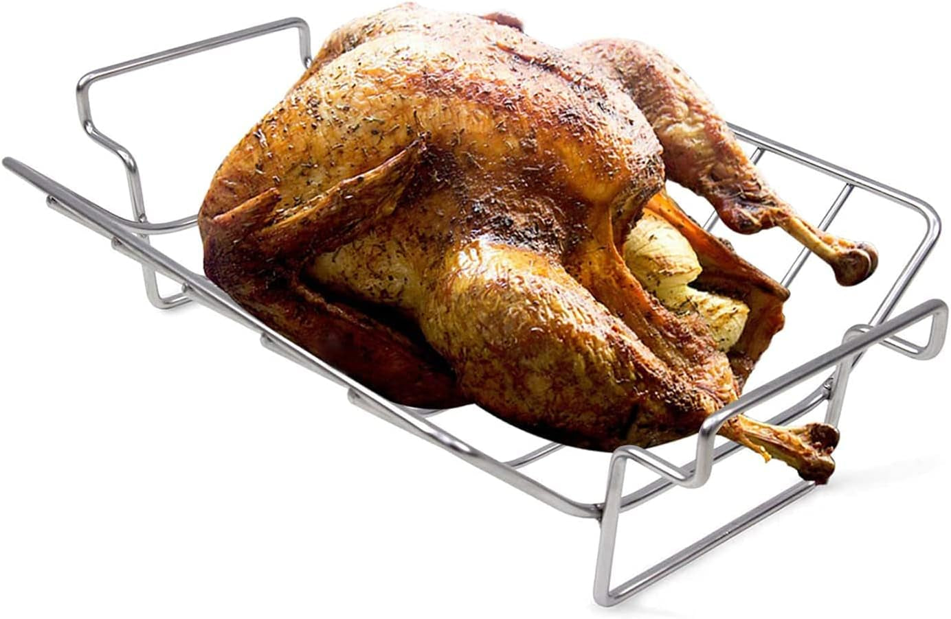 Turkey Roasting Rack Rib Rack for Big Green Egg - Stainless Steel Dual-Purpose Rib Racks for Smoking. U-Shaped Turkey Racks for Roasting Pan. for Big Green Egg. Kamado Joe. Char-Griller Akorn Etc - Image 8