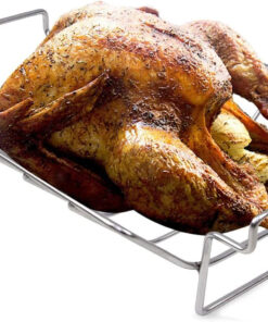 Turkey Roasting Rack Rib Rack for Big Green Egg - Stainless Steel Dual-Purpose Rib Racks for Smoking. U-Shaped Turkey Racks for Roasting Pan. for Big Green Egg. Kamado Joe. Char-Griller Akorn Etc