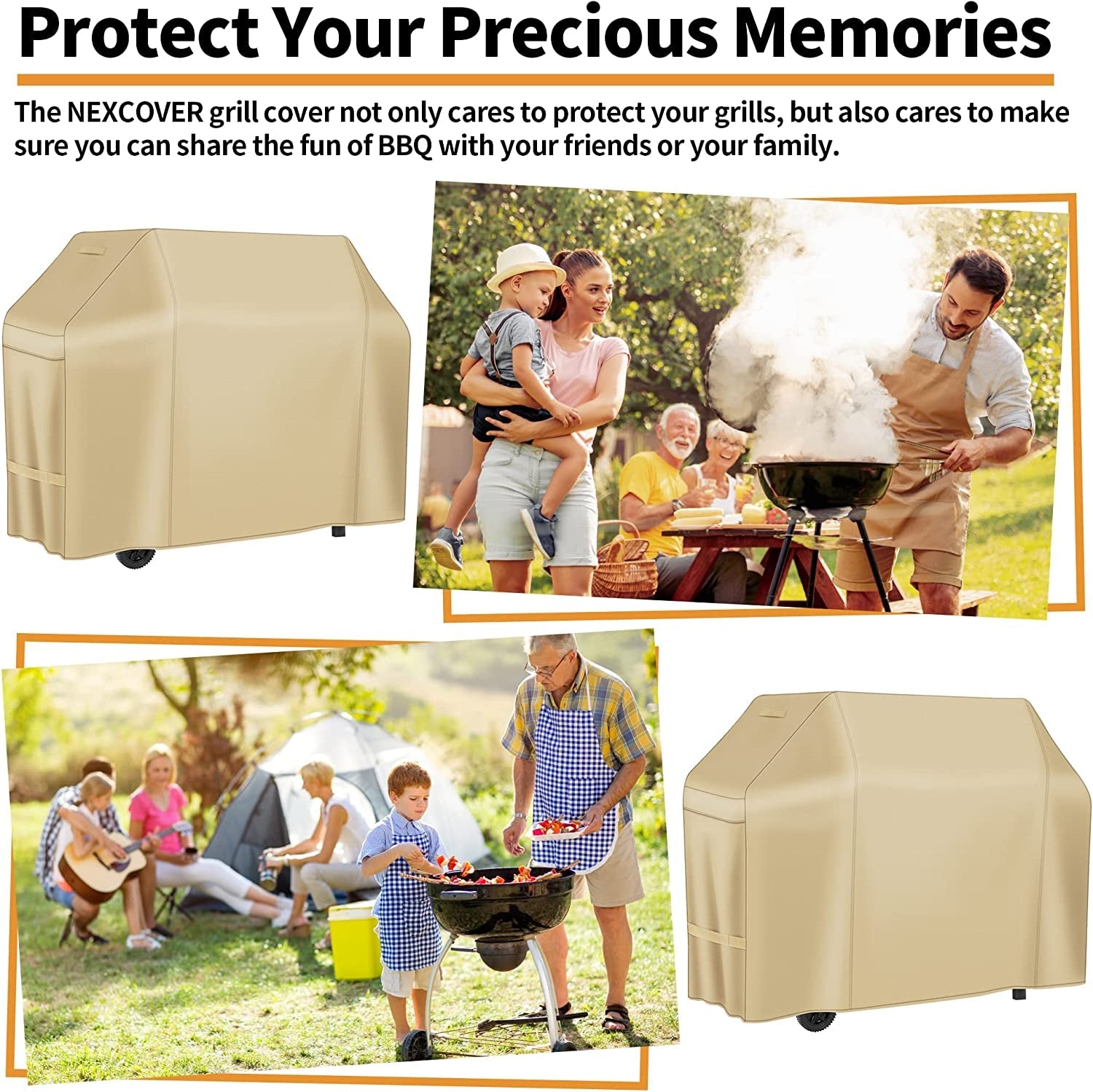 NEXCOVER Barbecue Gas Grill Cover - 55 Inch Waterproof BBQ Cover. Outdoor Heavy Duty Grill Cover. Fade & Weather Resistant Upgraded Material. Barbecue Cover for Weber. Brinkmann. Char Broil and More - Image 7