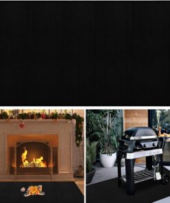 32X60 Indoor Fireplace Mat Fire Pit Mat.Under Grill Mat for Outdoor Grill Deck.Fire Resistant Floor Covering Protector.Oil-Proof Waterproof BBQ Fireproof Mat.Flame-Resistant Pad