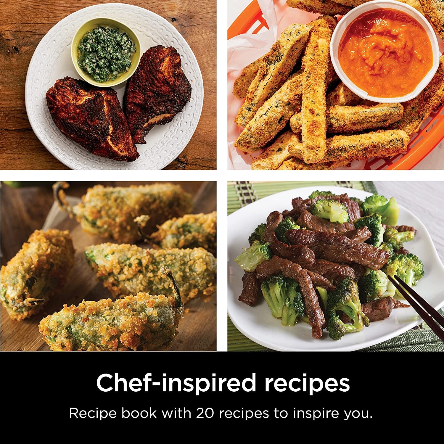 Ninja Air Fryer. Roast. Bake. Air Fry. Roast. Broil. Reheats. & Dehydrates. 4-In-1. Fries. Frozen Food. Veggies. and Juicy Meat. Less Oil. Easy Meals. Healthy Meals. Compact. 4 QT. Grey. AF101 - Image 6