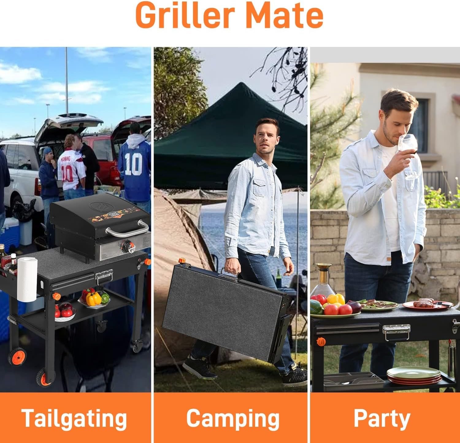 Outdoor Grill Table - Grill Cart Solid and Sturdy. Blackstone Griddle Stand for 17/22 Griddle. Ninja Grill Stand Large Space. Pizza Oven Stand with Paper Towel Holder. for Tailgating. Camping. RV - Image 3