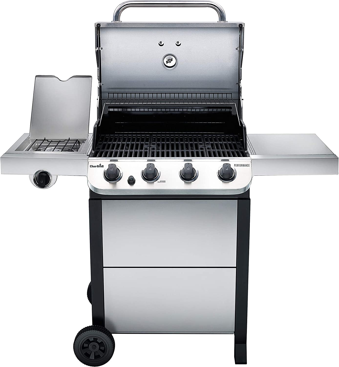 Performance Series Convective 4-Burner with Side Burner Cart Propane Gas Stainless Steel Grill - 463377319 - Image 4