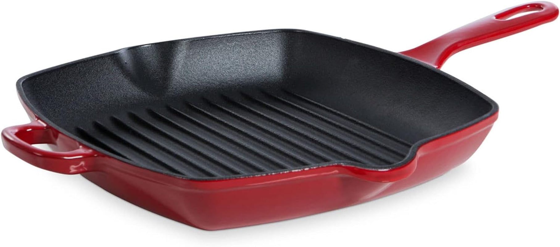 Bourgogne Enameled Cast Iron Induction Nonstick Grill Pan. PFAS Free. Dishwasher Safe. Chili Red - Image 6
