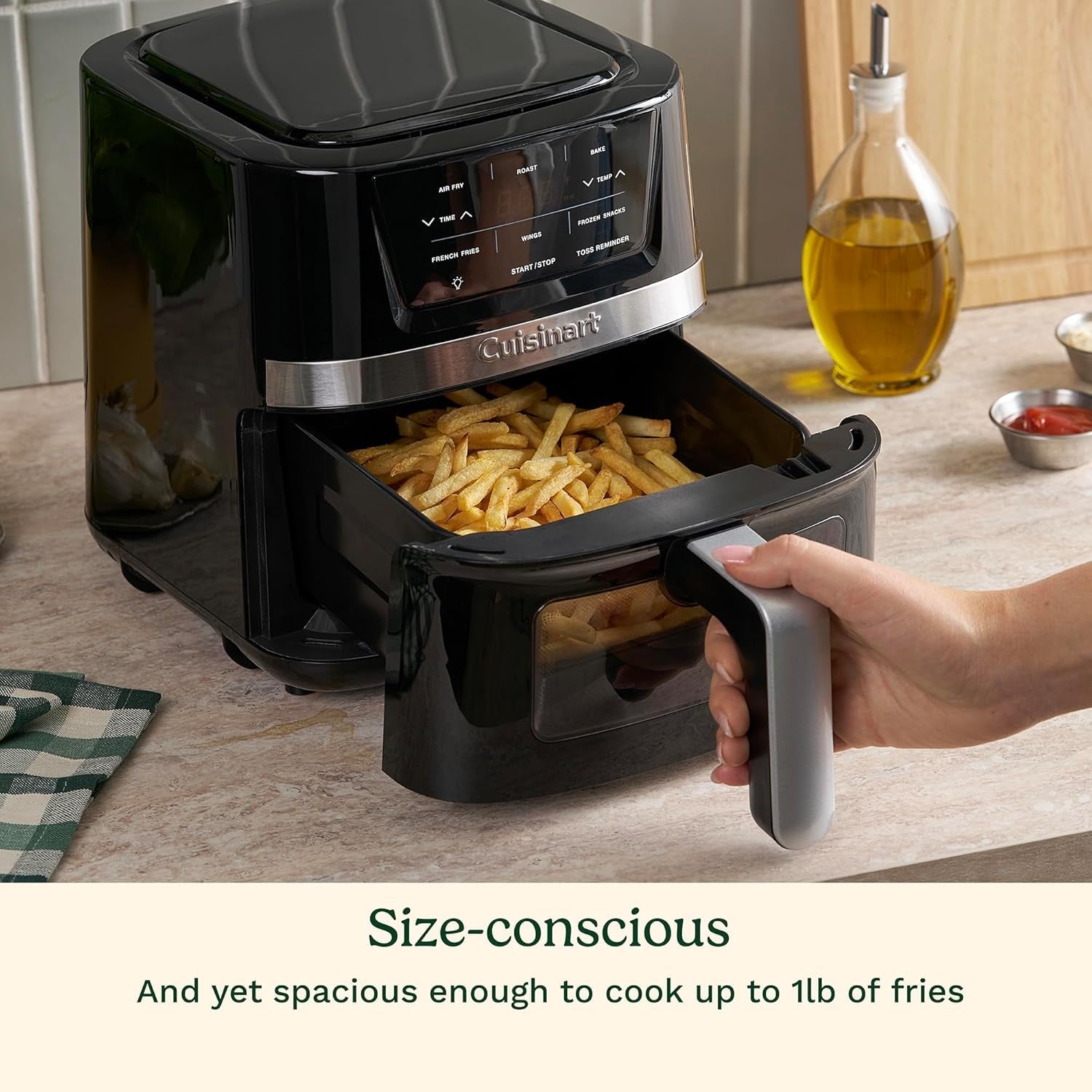 Cuisinart Air Fryer Oven. 2.6-Qt Basket Stainless Steel Air Fryer. Kitchen Dishwasher-Safe Parts with 3 Presets to Roast. Bake. & Air Fry. Quick & Easy Electric Fryer Meals. AIR-80 - Image 3