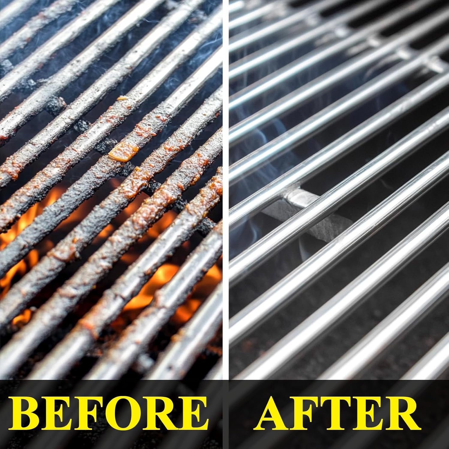 BBQ Grill Brush Bristle Free.4 in 1 Grill Brush for Outdoor Grill with Replaceable Cleaning Head.18.8 Extra Long Safe Steam Grill Cleaner Brush with Scraper.Bbq Accessories Gifts for Men - Image 5