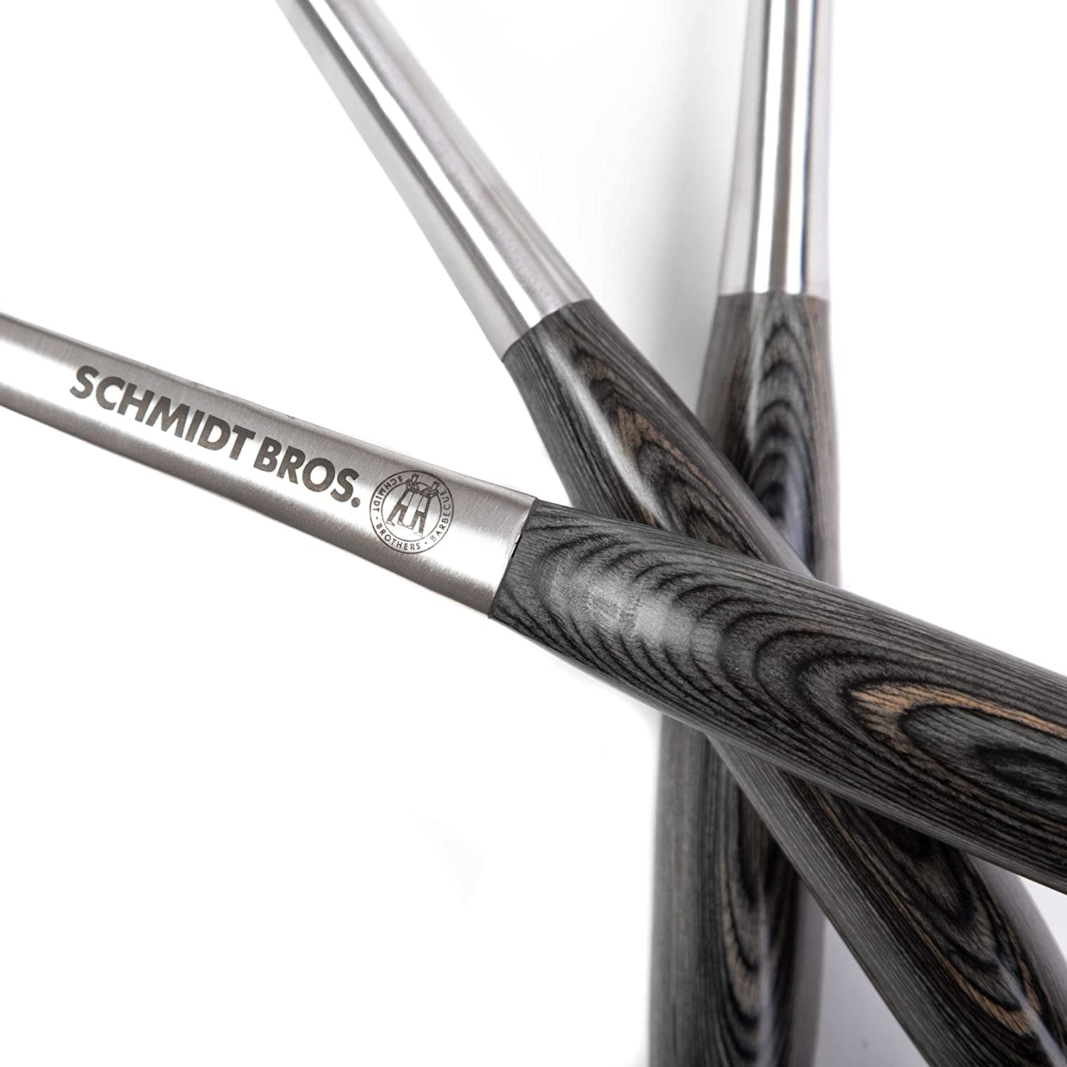 Schmidt Brothers - BBQ Ash 4 Piece Grill Set. Full-Forged Stainless Steel Grilling Utensils Including Spatula. Fork. Basting Brush. and Tongs with All Wood Handles - Image 10