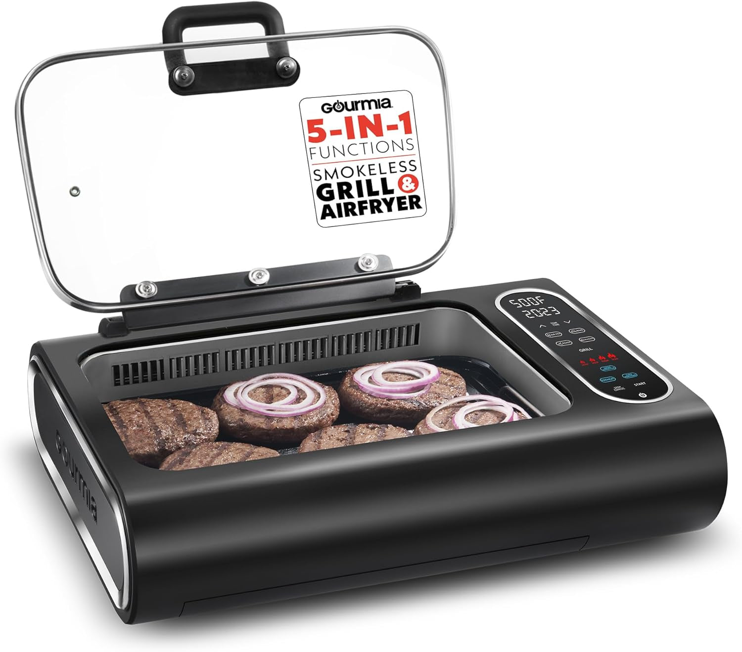 Gourmia Smokeless Indoor Grill & Air Fryer Raclette Grill with Smoke Extracting Technology for Indoor Grill Extra-Large Nonstick Cooking Electric Grill Indoor Korean BBQ Style 6 Quart Foodstation™ - Image 11