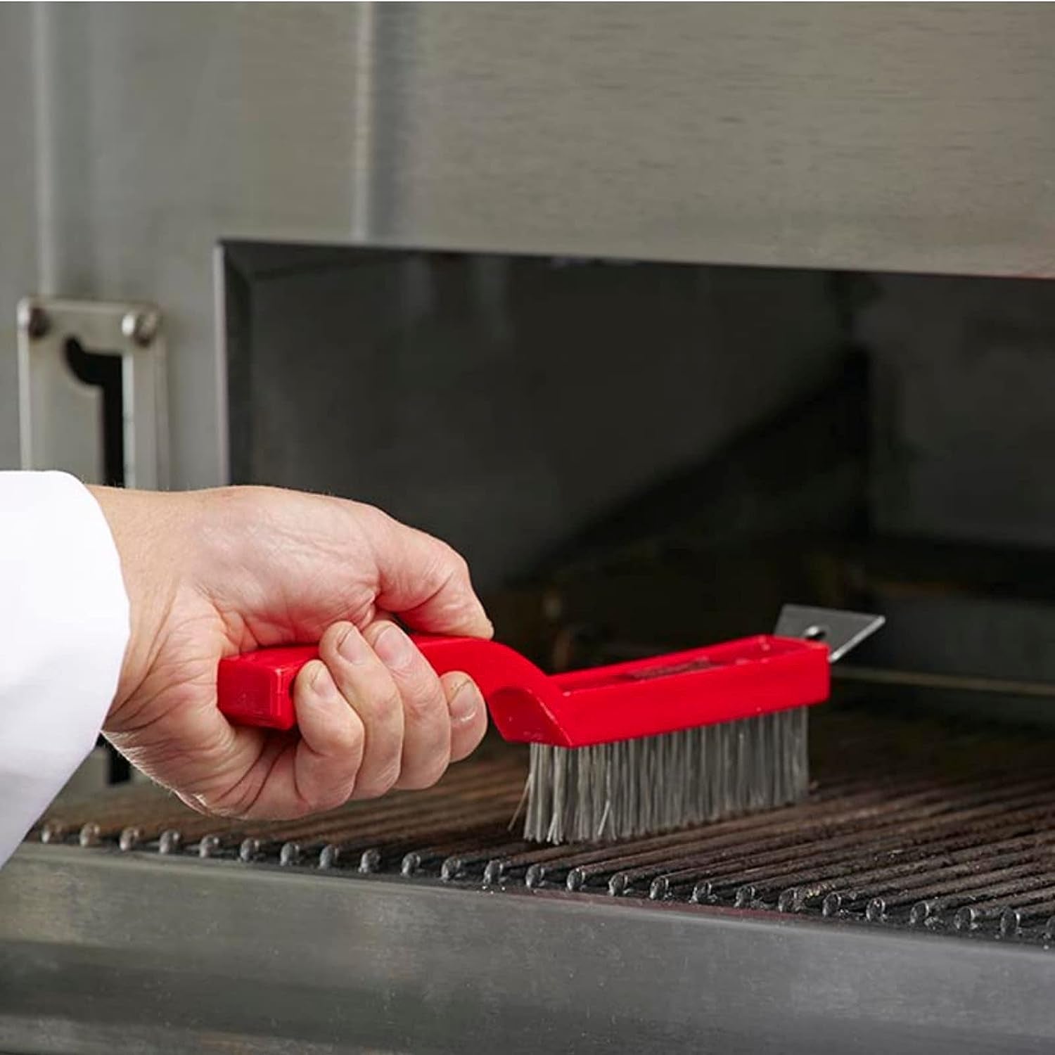 90044 Grill Brush | Handheld Small Grill Cleaning Brush | 2 in 1 | Wire Bristles | Scraper Head | Comfortable Handle | Heavy Duty Plastic Construction - Image 3