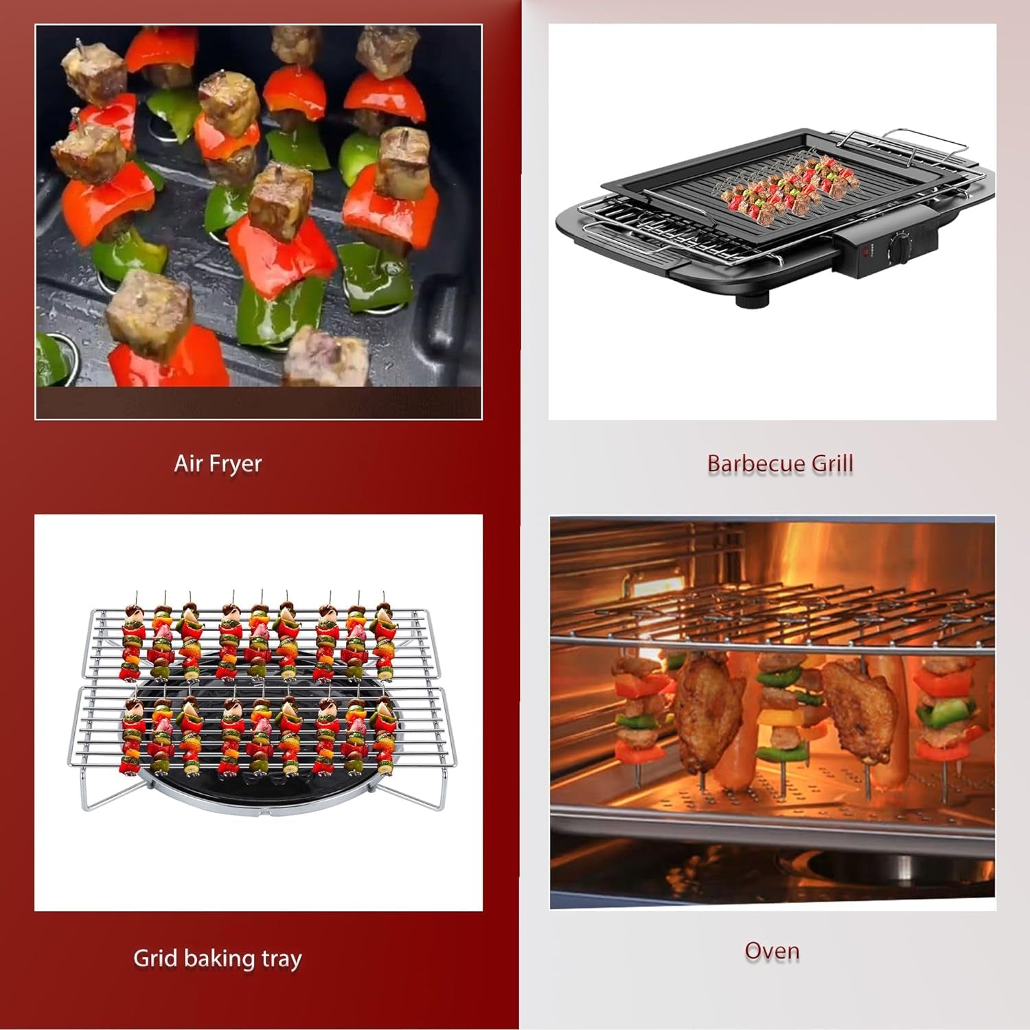 BBQ Vertical Skewers Sticks Stainless Steel Barbecue Grill Skewers for Air Fryer Stainless Steel Skewer Stand Air Fryer Grill Accessories - Image 2