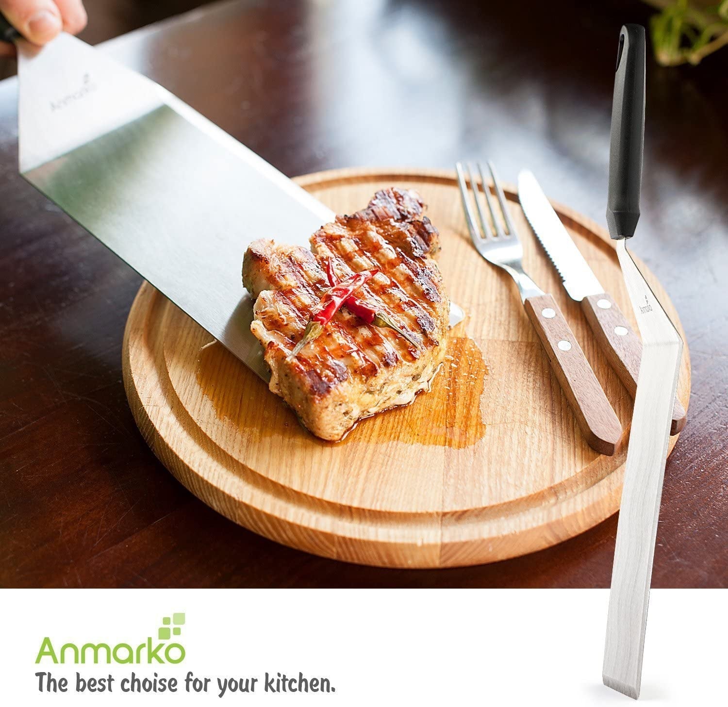 Big Metal Griddle Spatula - Grill Spatula 4 X 8 in Large Burger Smasher Hamburger Turner Scraper - Pancake Flipper - Great for BBQ Grill and Flat Top Griddle - Commercial Grade - Image 6