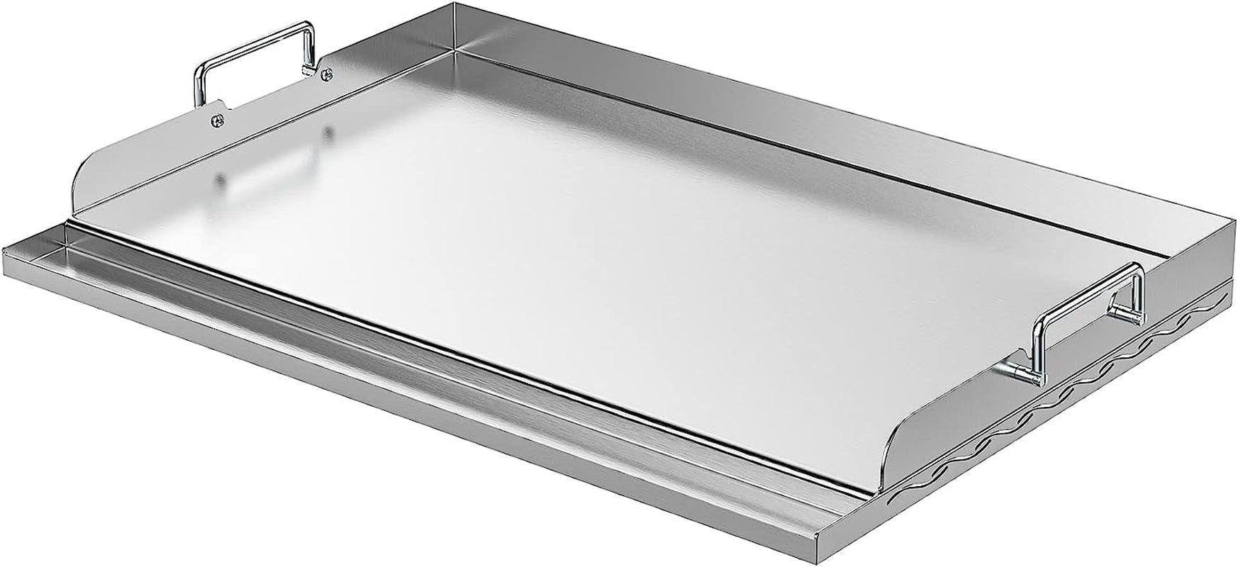 Universal Stainless Steel Griddle Plate with Even Heating Bracing for BBQ Charcoal/Gas Grills. 23 X 16 Rectangular Hibachi Flat Top Griddle for Indoor/Outdoor Cooking
