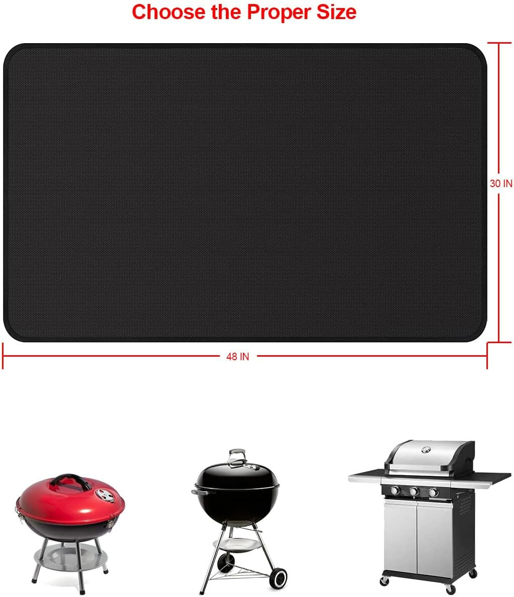 63 X 36'' XXL under Grill Mats for Outdoor Grill Deck Patio Protector. Easy to Clean Fireproof Double-Sided Oil Proof Heat Resistant BBQ Mat. Floor Fireplace Fire Pit Pads Mat (63X36 Inch) - Image 7