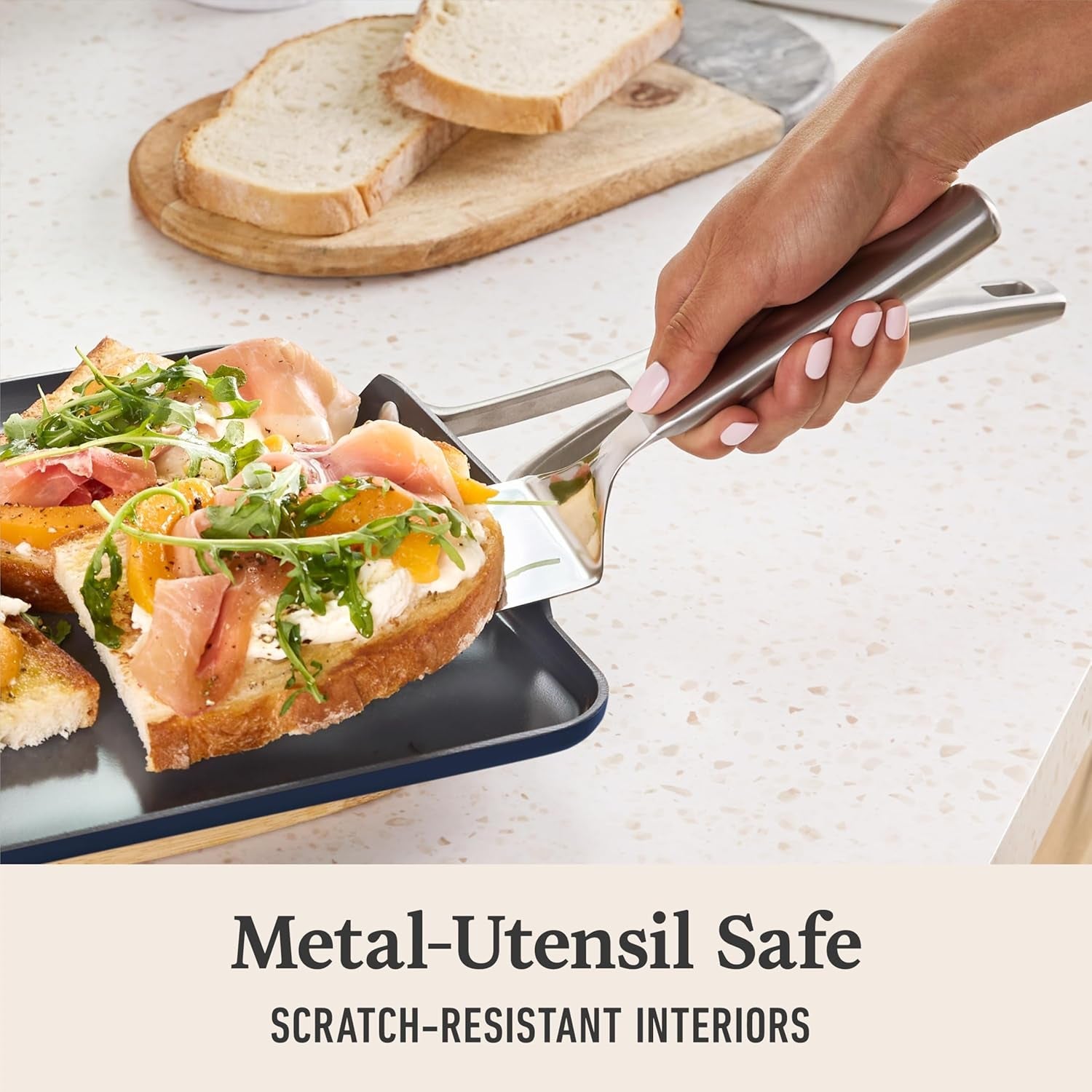 Calphalon® Premier Ceramic Nonstick 11 Square Griddle. Midnight Blue - Image 6