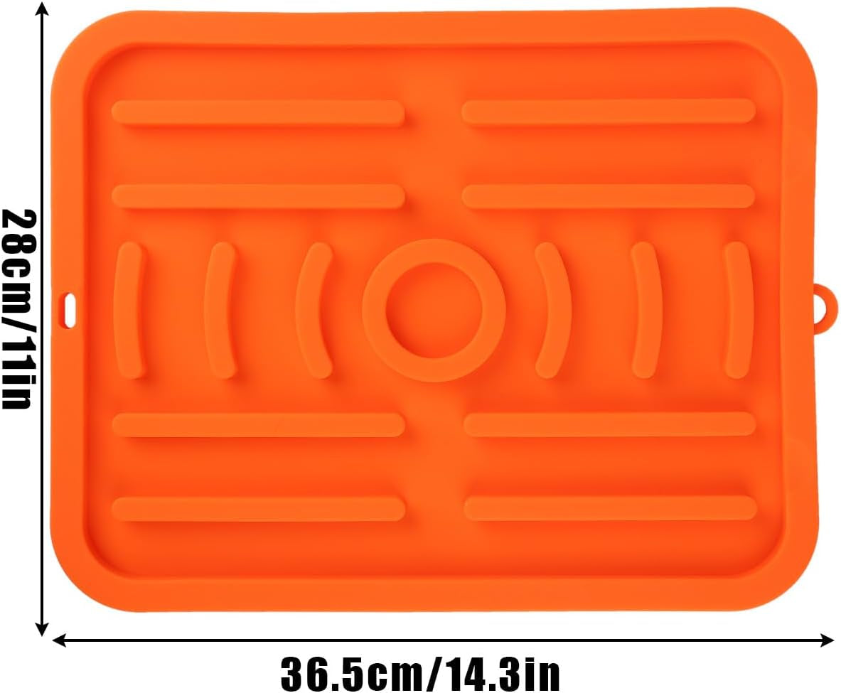Silicone Griddle Spatula Mat. 14.3X11 Inch Slip Preventing Heat Resistant Silicone BBQ Tool Mat Grill Utensil Holder Serving Spoon Drip Pad for Kitchens & Stoves & Grills Countertops - Image 2