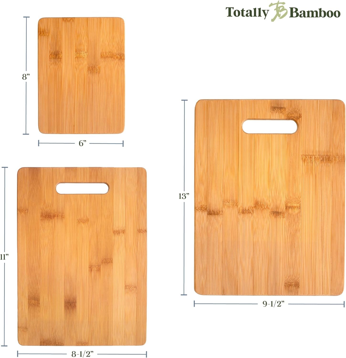 Totally Bamboo 3-Piece Bamboo Cutting Board Set – Reversible Kitchen Boards for Chopping. Cheese & Serving | Durable. Eco-Friendly Wood Cutting Boards - Image 7