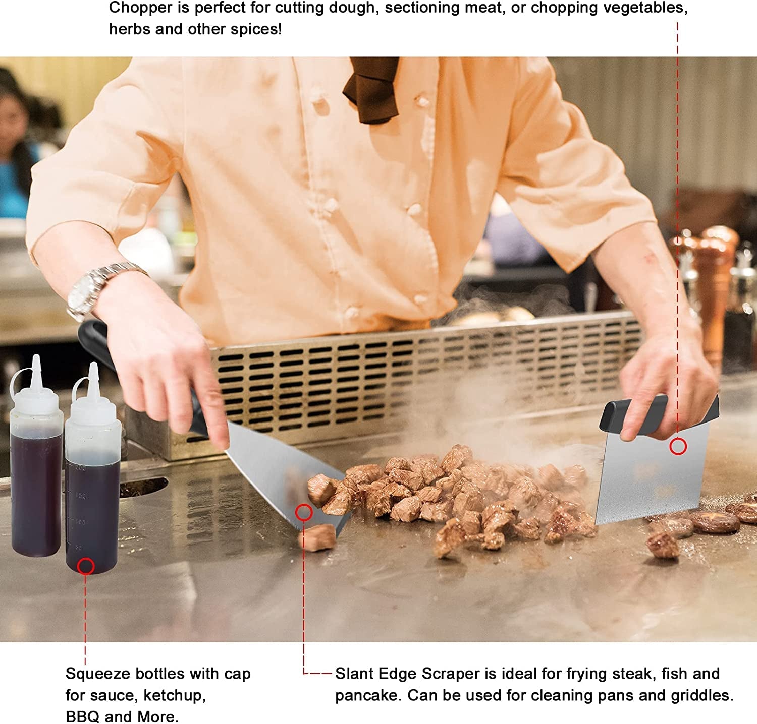 138PCS Griddle Accessories Kit.Grill Accessories for Blackstone Flat Top Set and Camp Chef.Grill Spatula.Scraper.Griddle Cleaning Kit Carry Bag for Hibachi Grill. Men Outdoor BBQ with Meat Injector - Image 5