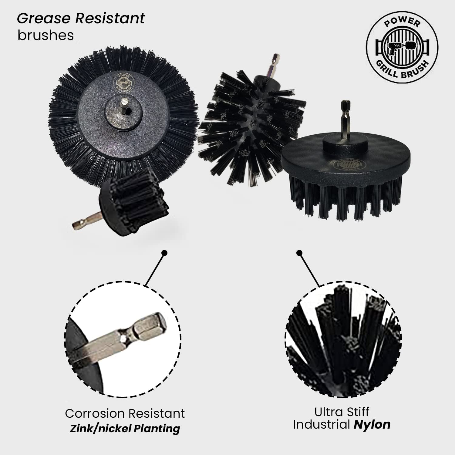 5 Piece BBQ Cleaning Kit - Nylon Safe Bristle/Free Non/Wire - Safe for All Grates Stainless Steel Porcelain Iron Charcoal/Gas Scraper Tool/Accessories Outdoor Gift for Dad/Men - Image 8