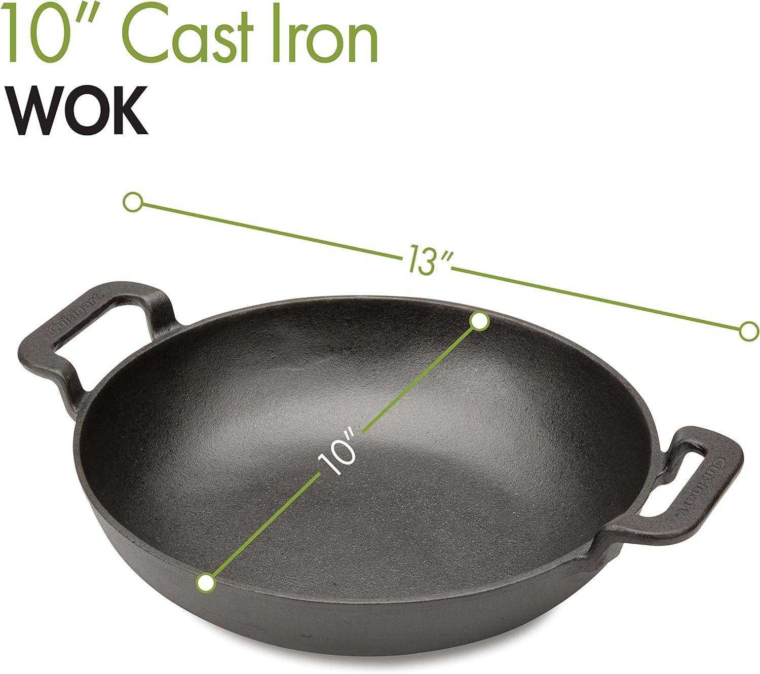 Cuisinart CCW-800. Pre-Seasoned Cast Iron Grilling Wok. 10 - Image 2