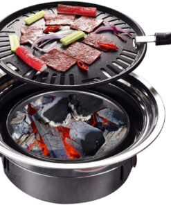 Primst Multifunctional Charcoal Barbecue Grill. Household Korean BBQ Grill. Portable Camping Grill Stove. Tabletop Smoker Grill