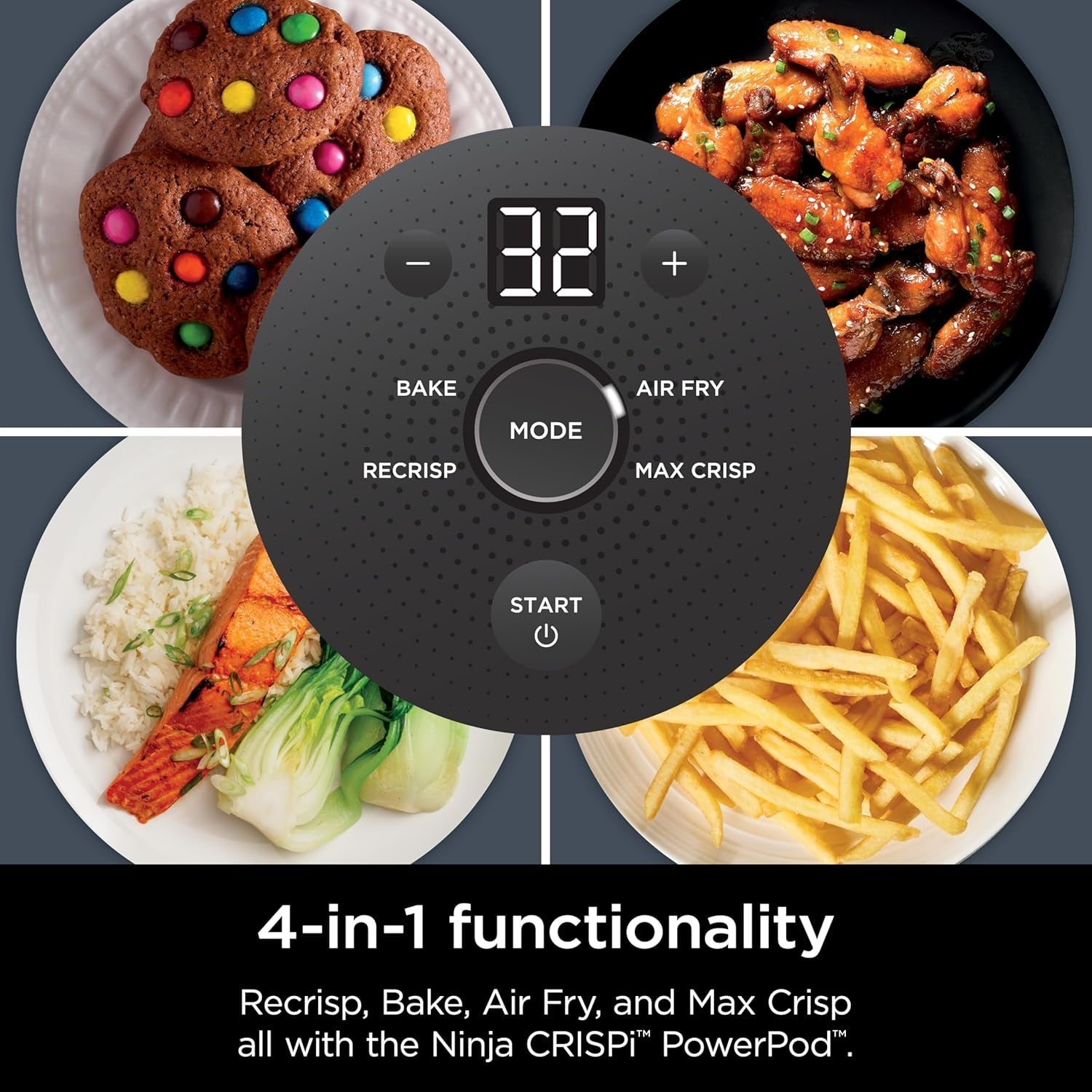 Ninja Crispi 4-In-1 Portable Glass Air Fryer Cooking System. 1500W. 4QT & 6-Cup Tempware Glass Containers with Storage Lids. Microwave. Freezer & Dishwasher Safe. Cyberspace Gray. FN101GY - Image 7