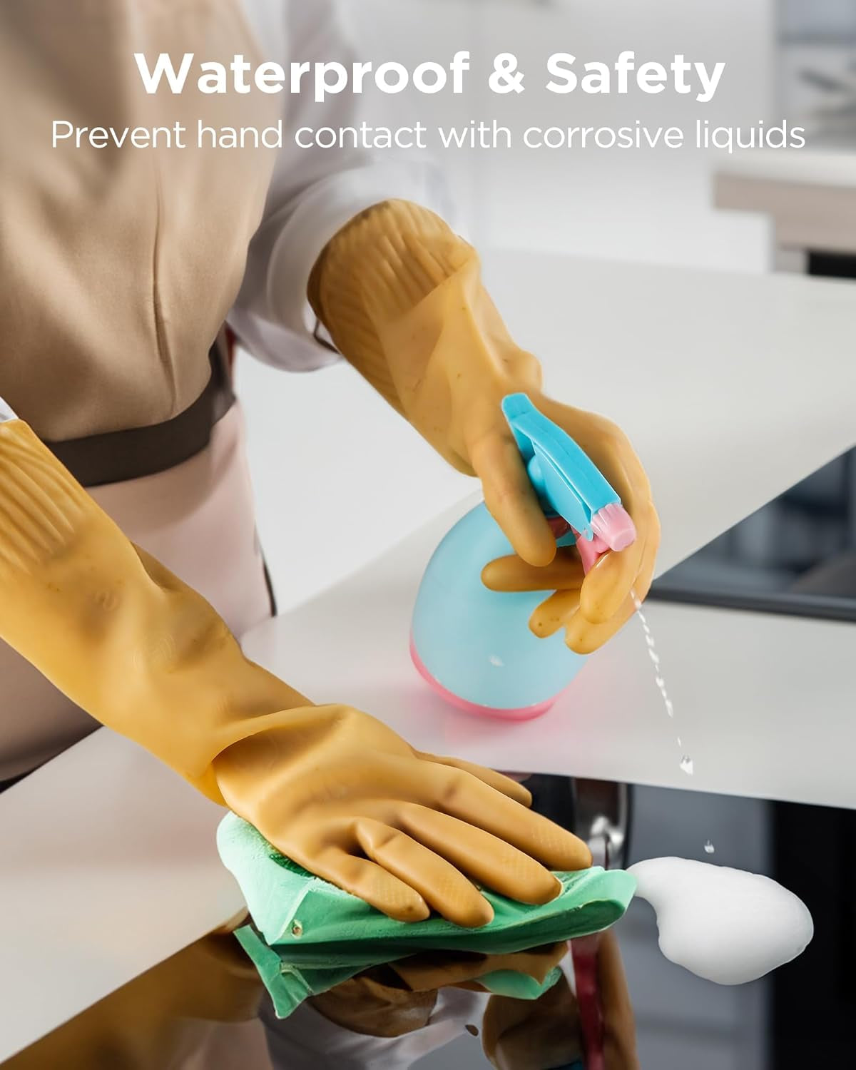 Rubber Cleaning Gloves 3 or 6 Pairs and Rubber Dishwashing Gloves for Kitchen Reuseable. - Image 4