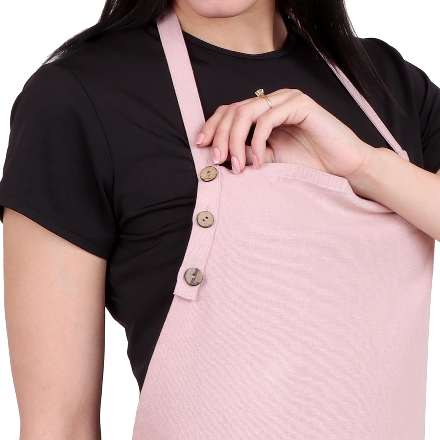 Kitchen Apron Cotton Waterdrop Resistant with Adjustable Aprons for Women with Pockets 8 Color Option Cooking - Image 2