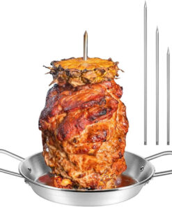 Barbecue Hack Vertical Skewers.Stainless Tacos Al Pastor Skewer Stand for Grill or Oven with 3 Spike.Removable Grilling Meat Spit for Grilling Al Pastor and Shawarma Brazilian Churrasco Chickens Kebab