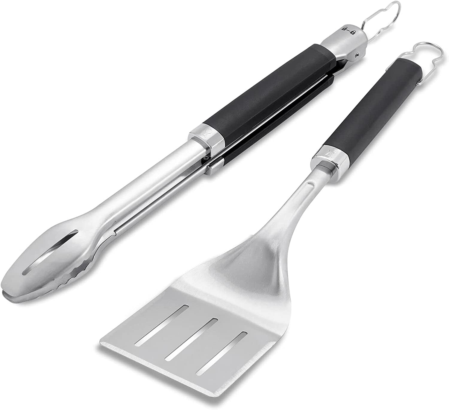 Precision Tongs & Spatula Grilling Tool Set. Stainless Steel