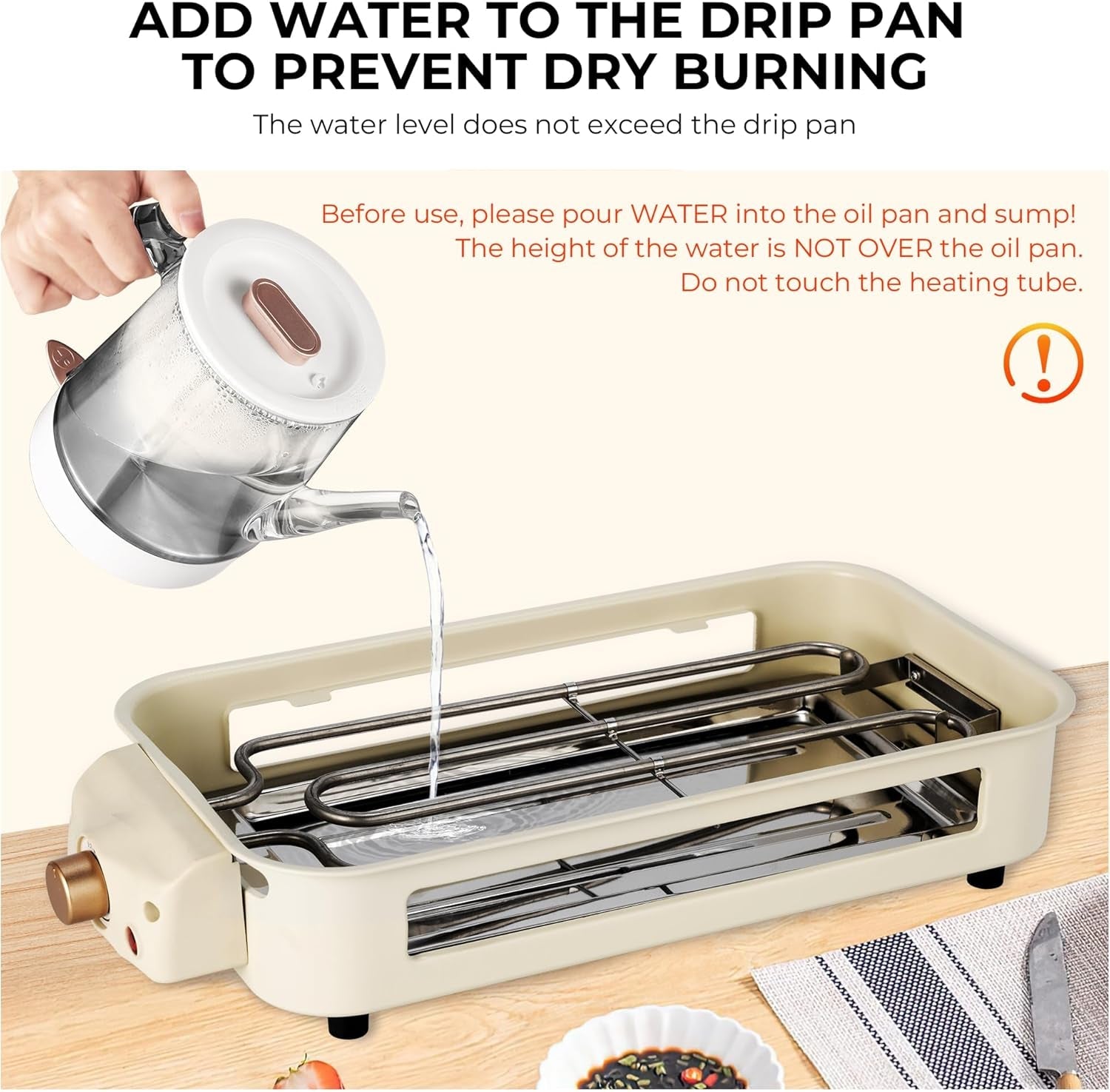 Pukomc Electric Indoor Grill.2 in 1 Indoor Grills for Kitchen with Grill Net & Non-Stick Cooking Removable Plate. Temperature Control. Dishwasher Safe. 1500W Smokeless Barbecue - Image 2